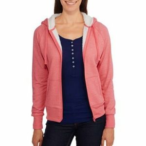 Peach Glow Sherpa Hoodie (size M)